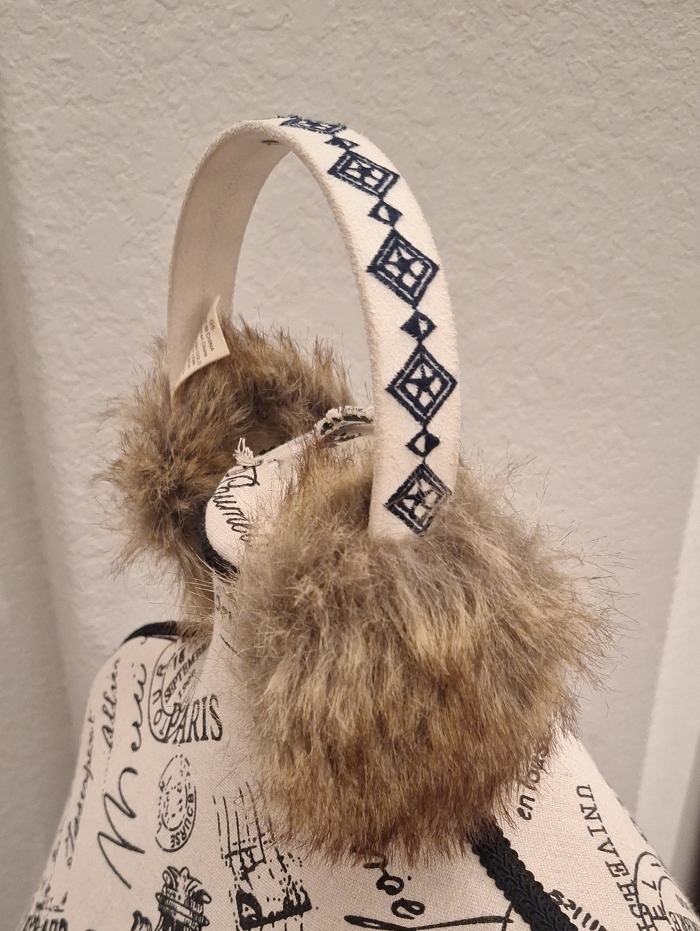 Free People Embroidered Faux Fur Earmuffs Outdoor Winter